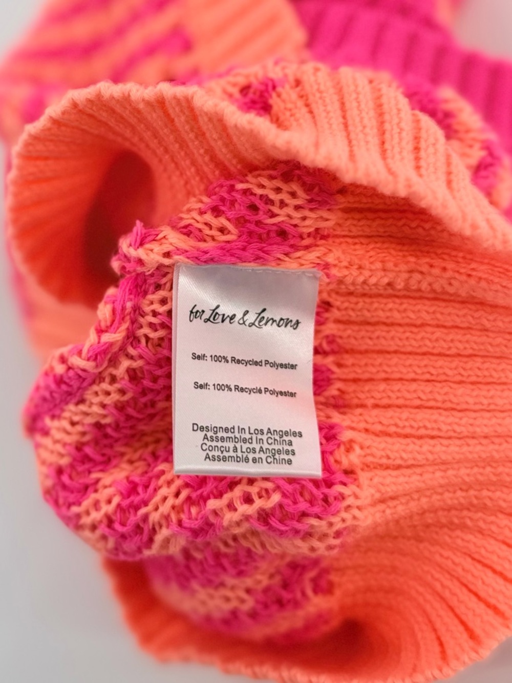 For Love & Lemons Cropped Knit Vest Size Medium Pink Orange Chevron Vibrant - Picture 5 of 6
